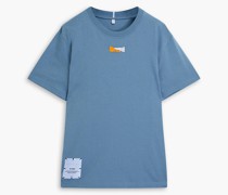T-Shirt aus Baumwoll-Jersey mit Print und Stickereien