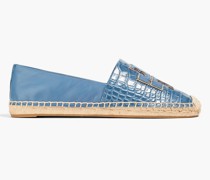 Espadrilles aus Leder mit Krokodileffekt