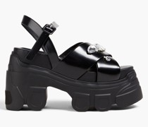 Tracker 95 Plateausandalen aus Glanzleder