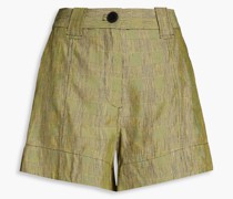 Shorts aus einer Leinenmischung mit Glencheck-Muster
