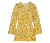 Playsuit aus Chiffon mit Pailletten