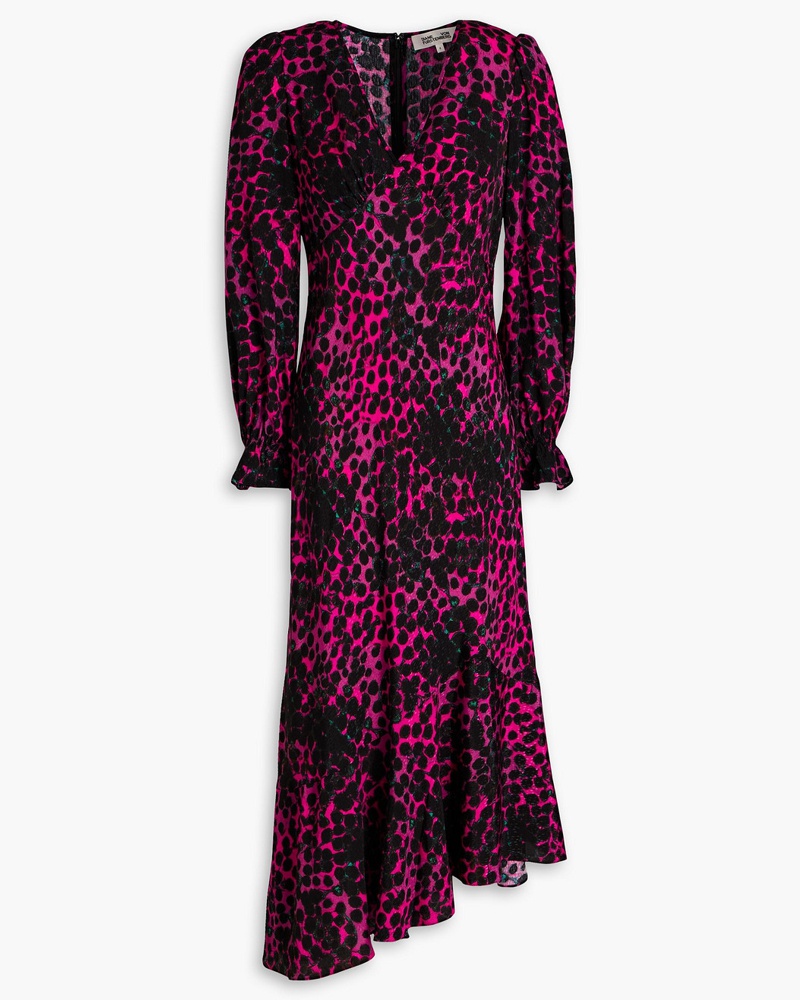 Diane von Furstenberg Damen Manal bedrucktes Midikleid aus Jacquard