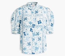 Hemd aus Webstoff mit floralem Print