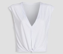 link Oberteil au tretch-Jerey mit Knotendetail und Cut-out