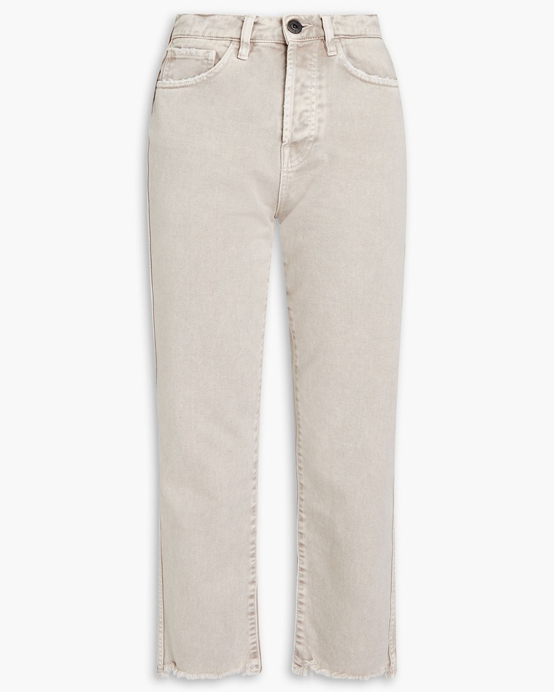 3x1 Damen austin hoch sitzende Cropped Jeans mit geradem Bein inDistressed-Optik