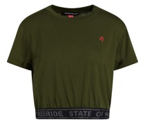 Cropped T-Shirt aus Jersey mit Logoprint