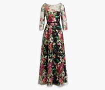 Robe aus Tüll mit Stickereien