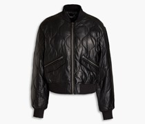 Bomberjacke aus gestepptem Leder