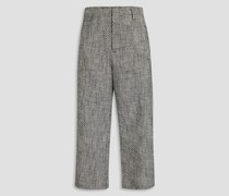 Dylan Cropped Hose mit geradem Bein aus Tweed aus einer Baumwollmischung