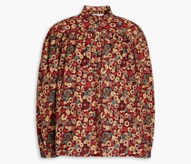 Gerafftes Hemd aus Baumwolle mit floralem Print