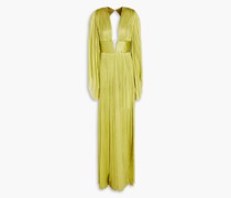 Thais Robe aus plissierter Seide mit Cut-outs und Verzierung