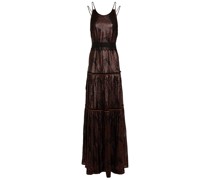 Verziertes Maxikleid aus Chiffon mit -Effekt und Gürtel