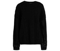 Kaschmirpullover mit Lochstrickeinsatz