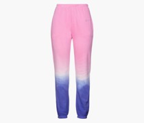 Track Pants aus Fleece aus einer Biobaumwollmischung mit Stickereien und Farbverlauf