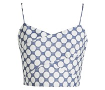 Cropped Oberteil aus Jacquard it Polka-Dots
