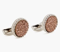 Manschettenknöpfe aus Sterlingsilber mit Drusen und Kristallen