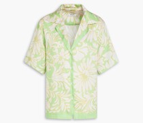 Limonade Hemd aus glänzendem Twill mit floralem Print 1