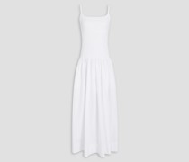 Maxikleid aus Popeline und Jersey aus einer gerippten Baumwollmischung 0