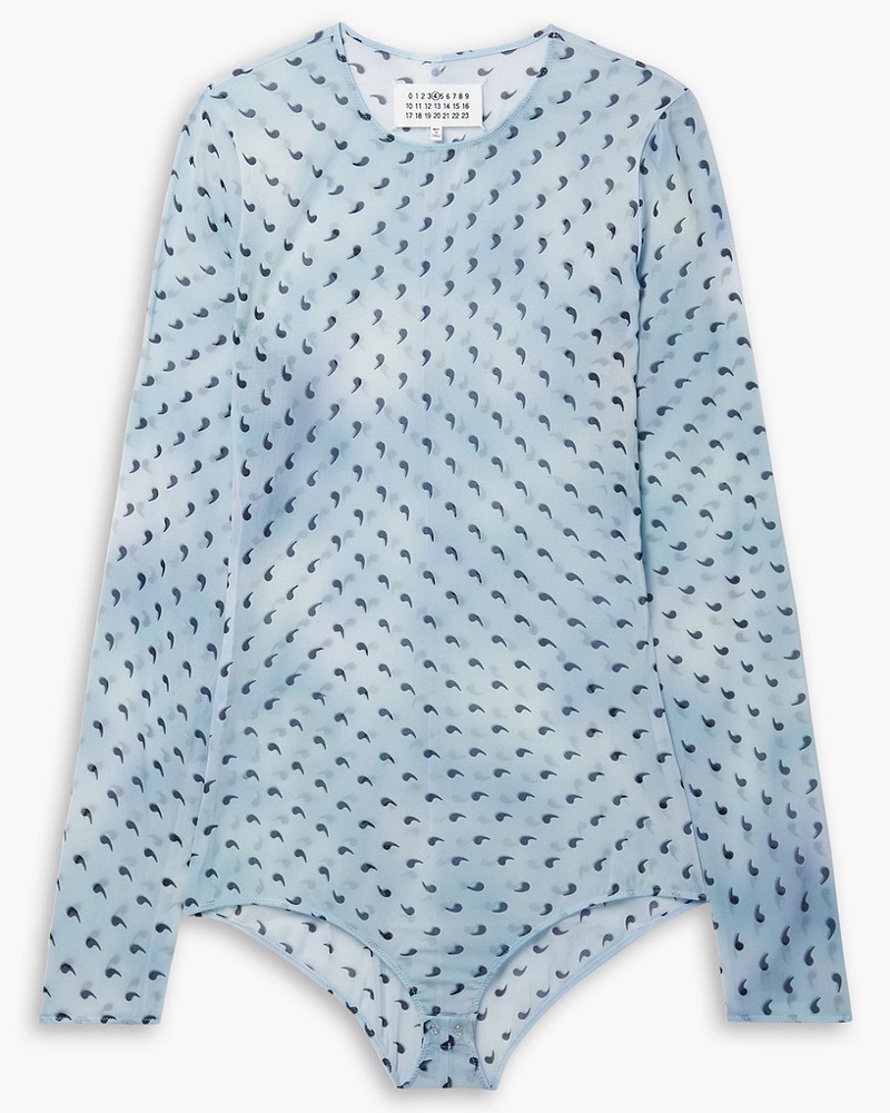 Maison Margiela Damen Body aus Chiffon aus einer Seidenmischung mit Print