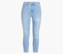 Hoxton halbhohe Cropped Skinny Jeans inDistressed-Optik