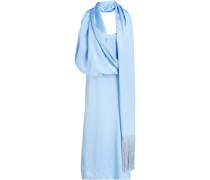 Elle drapiertes Midikleid aus Seidensatin
