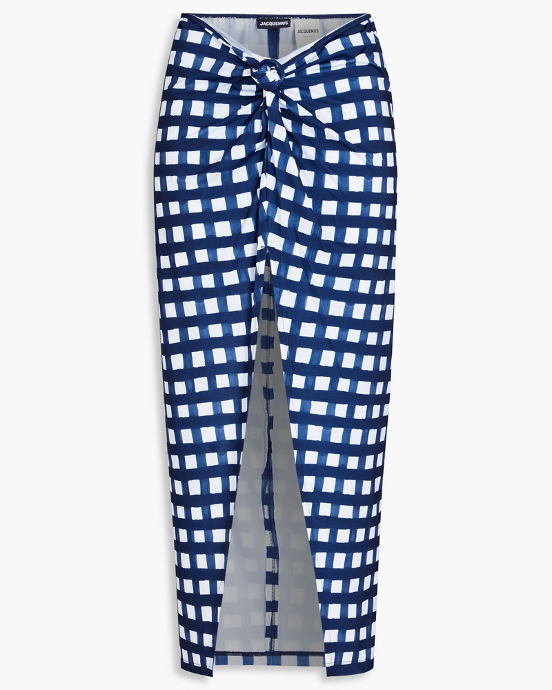Jacquemus Damen Nodi Pareo mit Gingham-Karo und Knotendetail S