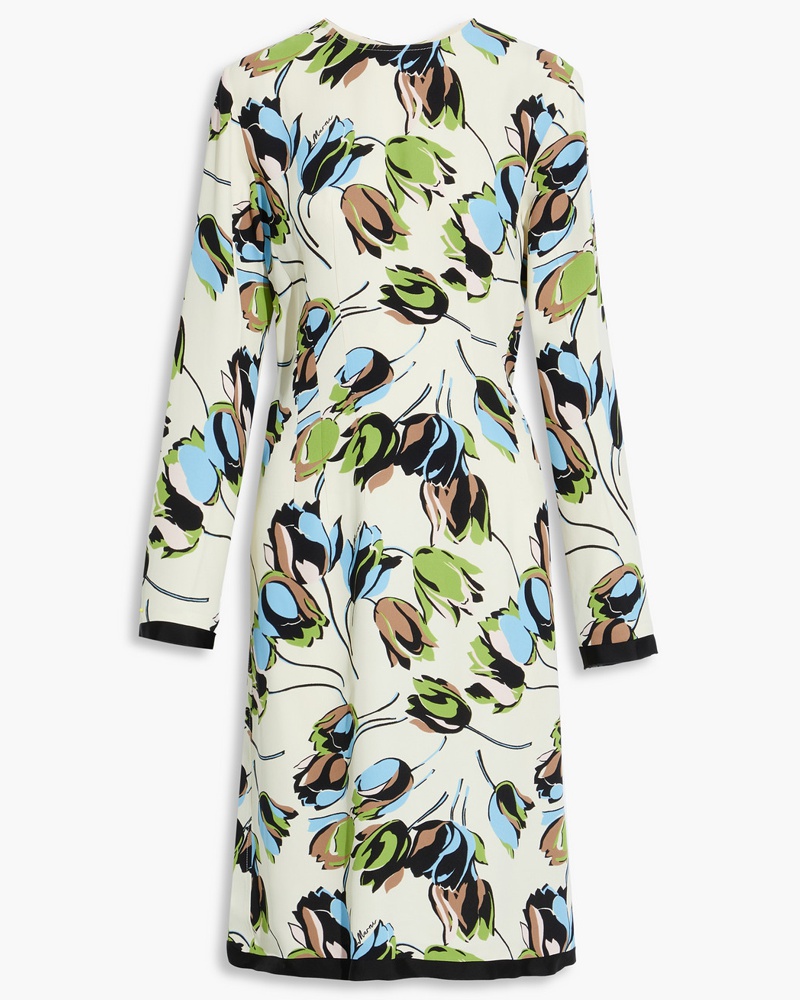 Marni Damen Midikleid aus Crêpe mit floralem Print