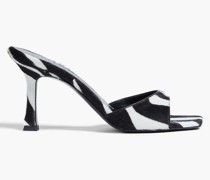 Estonia Mules aus Kalbshaar mit Zebraprint