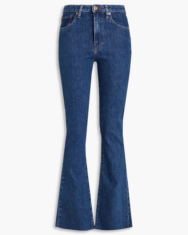 3x1 Damen Farrah hoch sitzende Bootcut-Jeans inDistressed-Optik