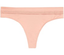 Nano halbhoher String aus Stretch-Jersey mit Spitzenbesatz