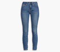 Audrey-Zenia hoch sitzende Skinny Jeans inDistressed-Optik
