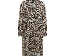 Minikleid aus einer Baumwoll-Seidenmischung mit Leopardenprint