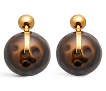 Goldfarbene Ohrringe mit Emaille