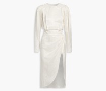 Jade asymmetrisches Kleid aus glänzendem Jacquard M