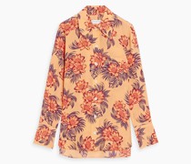 Quinne Hemd aus Crêpe de Chine aus Seide mit floralem Print
