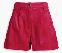 Cotton-blend corduroy shorts