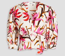 Bluse aus Popeline aus einer Baumwollmischung mit floralem Print
