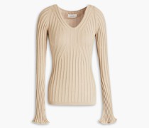 Gerippter Pullover aus Biobauwolle
