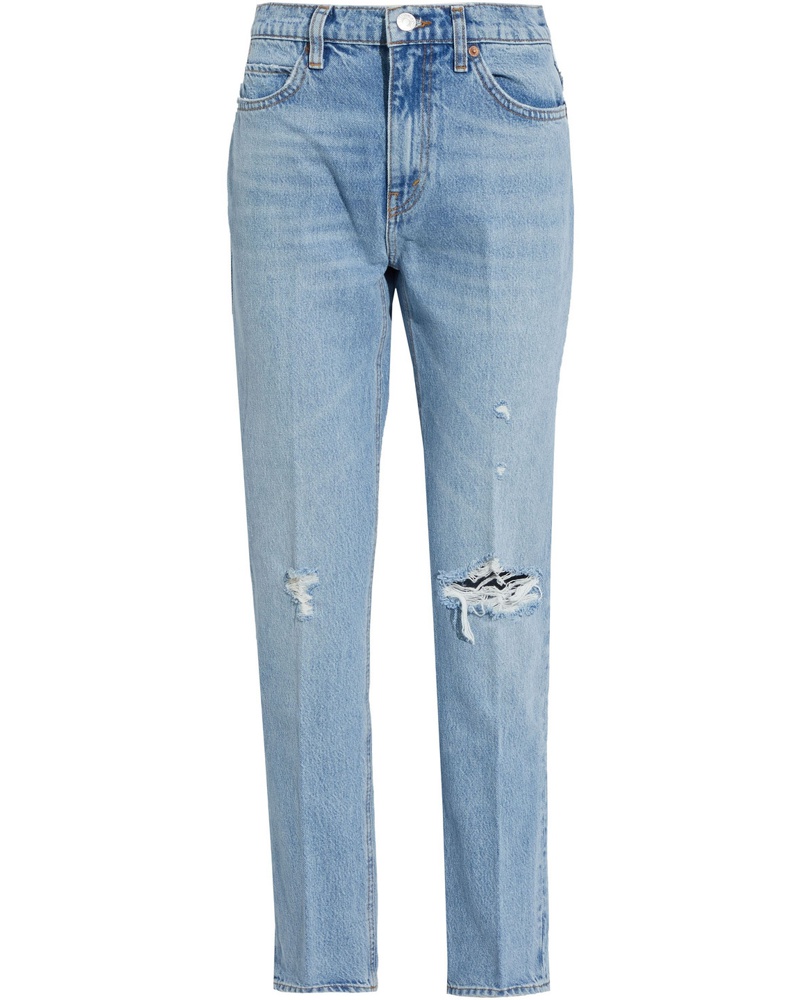 RE/DONE Damen Halbhohe Jeans mit geradem Bein inDistressed-Optik 23