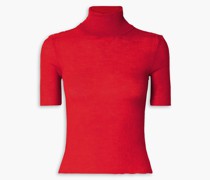 Rollkragenpullover aus gerippter Wolle M