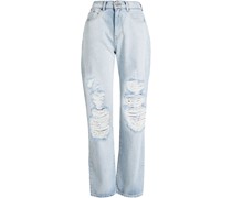 Hoch sitzende Jeans mit geradem Bein inDistressed-Optik 23