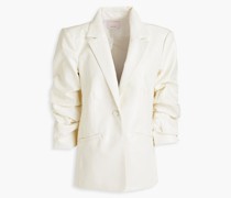 Kylie geraffter Blazer aus Kunstleder mit Krokodileffekt