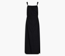 Gerafftes Maxikleid aus Baumwollpopeline mit Cut-outs 00