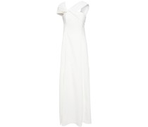 Robe aus Mesh und Crêpe mit Raffungen