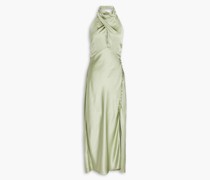 Aline Neckholder-Midikleid aus Seidensatin