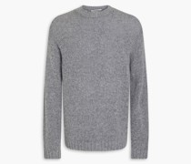Melierter Lochstrickpullover aus einer Wollmischung S