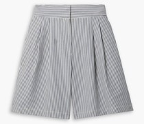 Leroy Shorts aus Twill aus einer Baumwollmischung mit Streifen und Falten