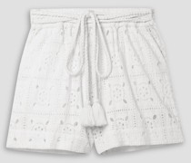 Lucina Shorts aus Baumwolle mit Lochstickerei