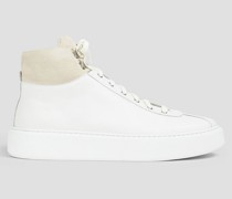High-Top-Sneakers aus Leder mit Velourslederbesatz