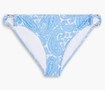 Tief sitzendes Bikini-Höschen aus Stretch-Piqué mit Paisley-Print